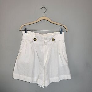 🌞 H&M NWT Linen Blend White Bermuda Shorts | size 10
